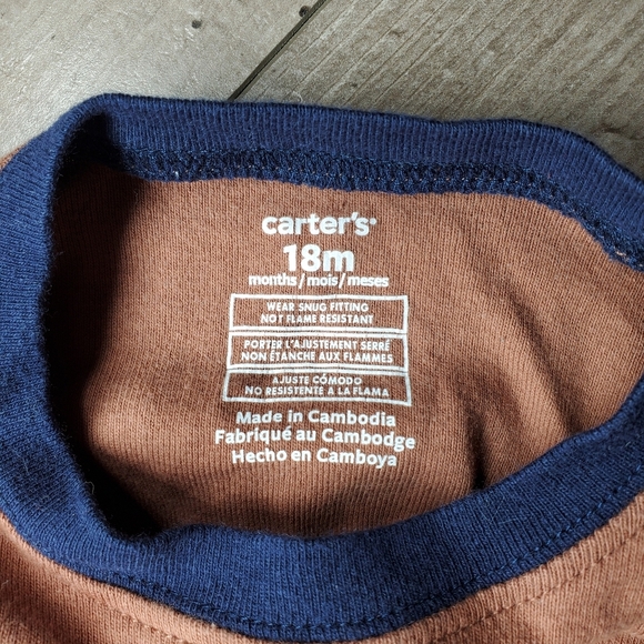 Carter's Baby Toddler Boy Size 18m 2pc Pajama Set Football Graphics EUC - Picture 8 of 14